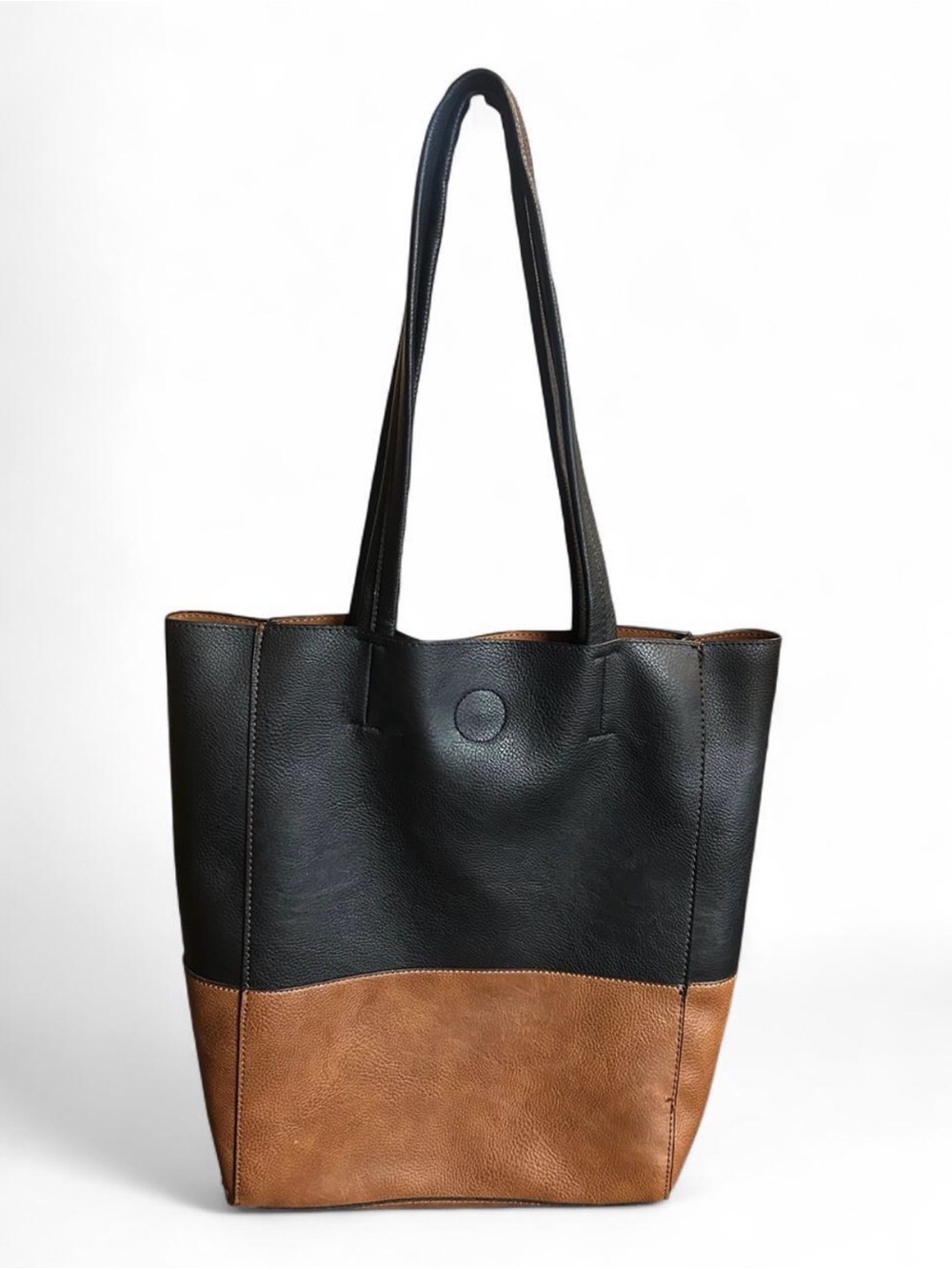 Seven Days Life Style & Dreams Black & Brown Vegan leather Tote Bag